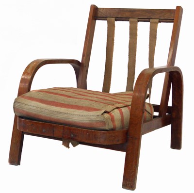 Lot 264 - 1930's Lamda oak framed single armchair