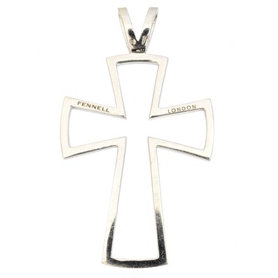 Lot 79 - An 18ct gold diamond cross pendant by Theo Fennell