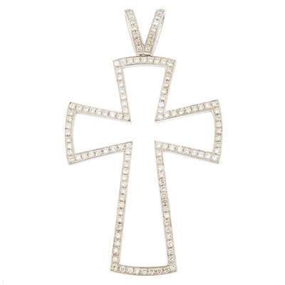 Lot 79 - An 18ct gold diamond cross pendant by Theo Fennell