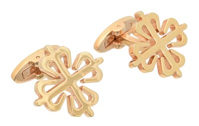 Lot 92 - A pair of Patek Philippe gold plated cufflinks