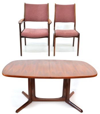 Lot 177 - Danish Gudme Mobelfabrik Rosewood  dining table and 8 chairs