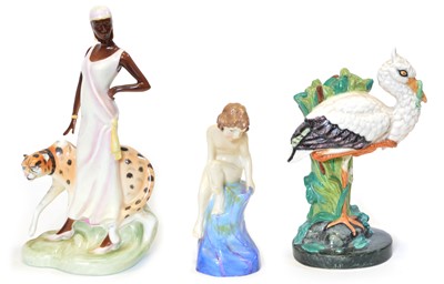 Lot 79 - Two Royal Doulton figures and a Minton Limited Edition Stork