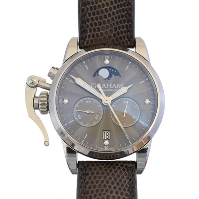 Lot 192 - A ladies stainless steel Graham Chronofighter 1695 Lady Moon wristwatch