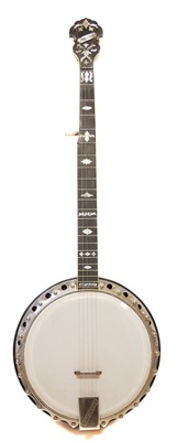 Lot 158 - Clifford Essex Paragon five string banjo in case