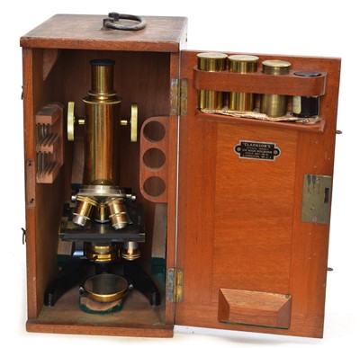 Lot 260 - Swift & Sons microscope in wooden case
