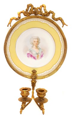 Lot 185 - Sevres style ormolu mounted plate