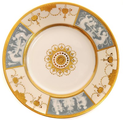 Lot 186 - Minton pate-sur-pate plate signed and monogrammed A. Birks