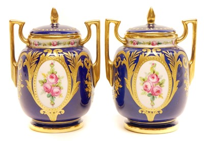 Lot 211 - Pair of Minton lidded vases