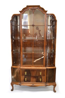 Lot 309 - Mid-20th-century walnut display cabinet