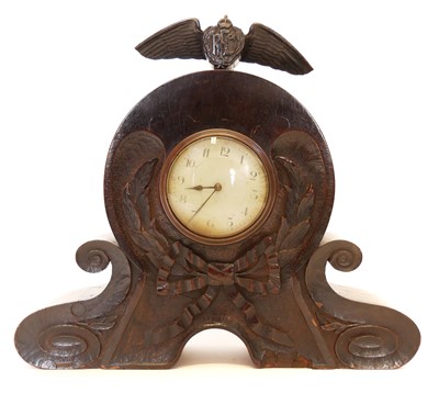 Lot 387 - WWI clock with RFC insignia.