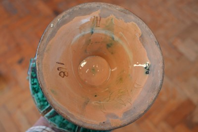 Lot 70 - Della Robbia twin handled footed vase