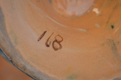 Lot 70 - Della Robbia twin handled footed vase