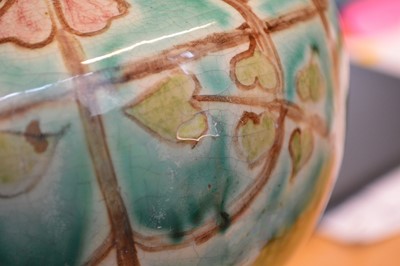 Lot 69 - Della Robbia twin handled footed vase