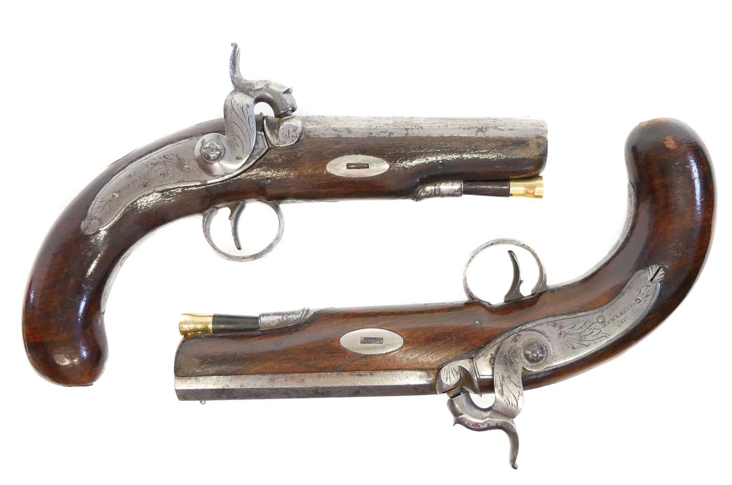 Lot 7 - Pair of percussion pistols by Wadsworth of London