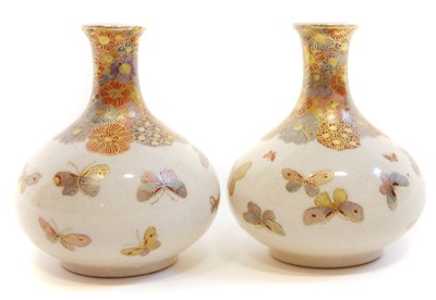 Lot 231 - Pair of miniature Japanese Satsuma vases
