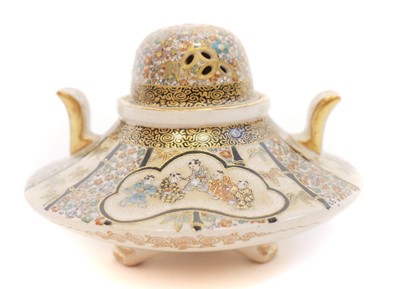 Lot 235 - Japanese Satsuma potpourri vase