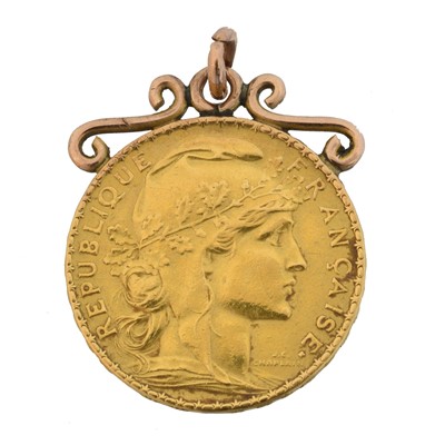 Lot 72 - A French Republic 20 franc coin pendant