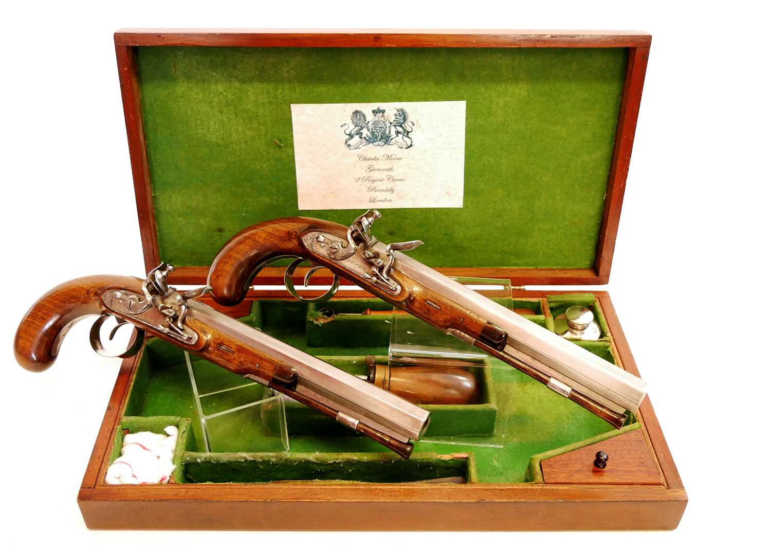 Lot 2 - Pair of flintlock pistols by Moore