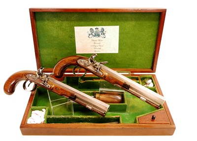 Lot 2 - Pair of flintlock pistols by Moore