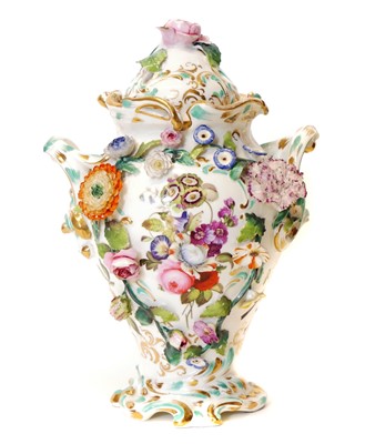 Lot 210 - Coalbrookdale porcelain vase and cover