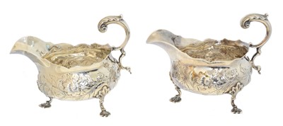 Lot 169 - A pair of Georgian silver sauce boats