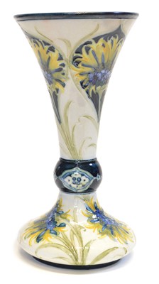 Lot 74 - Moorcroft Florian Ware Yellow Cornflower pattern vase
