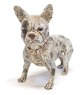 Lot 7 - Cold Painted Bronze Figure of a French Bulldog