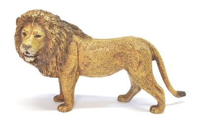 Lot 15 - Cold Painted Bronze Figure of a Lion