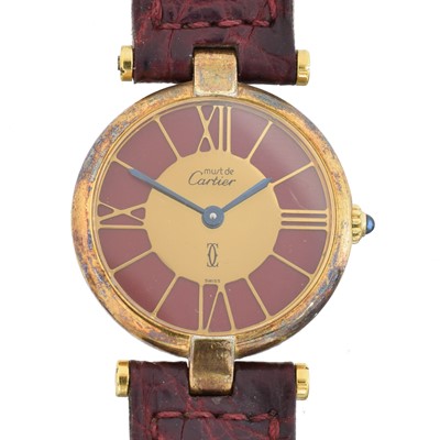 Lot 188 - A silver gilt Must De Cartier quartz wristwatch