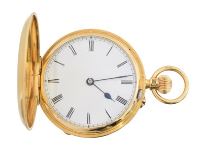 Lot 240 - An 18ct gold hunter pocket watch by H Samuel