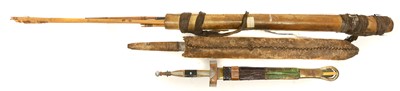 Lot 334 - Masai type Sime dagger, Ethiopian dagger and a collection of arrows
