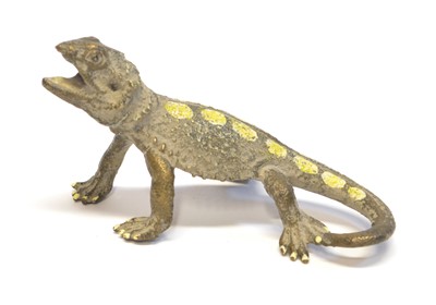 Lot 17 - Cold Painted Bronze Figure of a Lizard