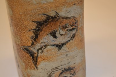Lot 73 - Martin Brothers Fish Flask