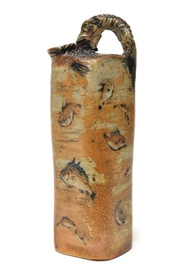 Lot 73 - Martin Brothers Fish Flask