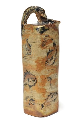 Lot 73 - Martin Brothers Fish Flask