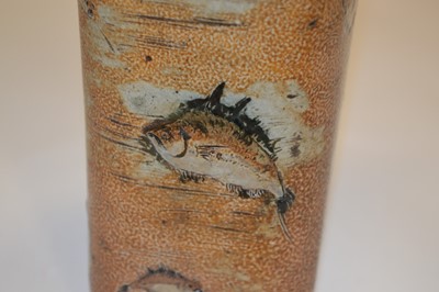 Lot 73 - Martin Brothers Fish Flask