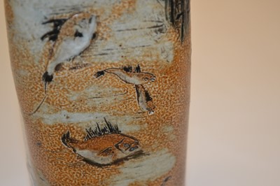 Lot 73 - Martin Brothers Fish Flask