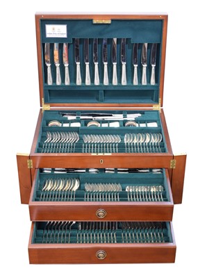 Lot 95 - An Elizabeth II silver canteen of cutlery