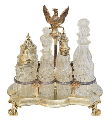 Lot 102 - A Victorian silver cruet stand