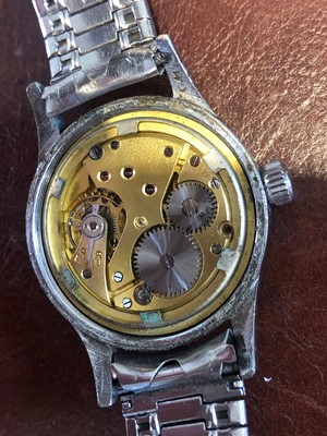 Lot 196 - A 1940s stainless steel Lemania 'Dirty Dozen' wristwatch