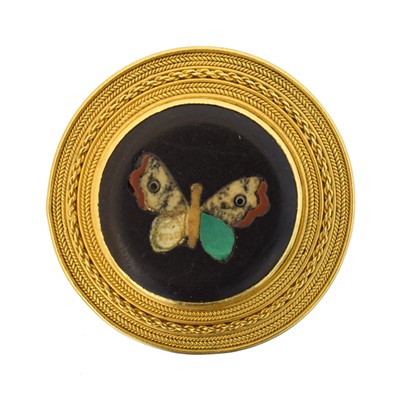 Lot 2 - A Victorian pietra dura brooch