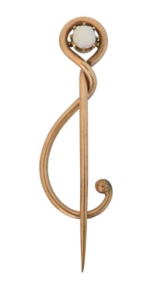 Lot 10 - An early 20th Century Murrle Bennett & Co. opal pin