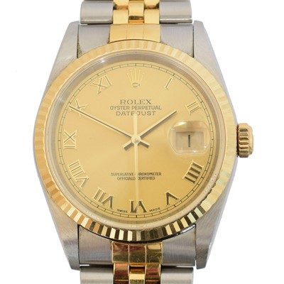 Lot 182 - A steel and gold Rolex Oyster Perpetual Datejust wristwatch