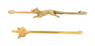 Lot 22 - Two early 20th century bar brooches