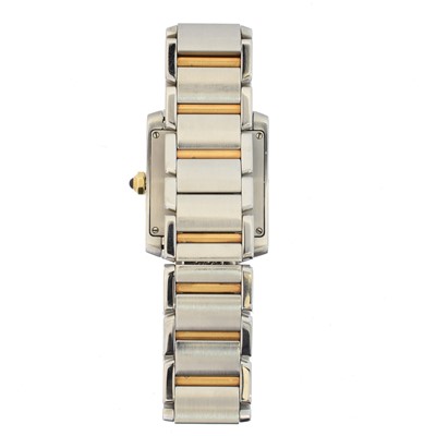 Lot 189 - A steel and gold Cartier Tank Francaise wristwatch