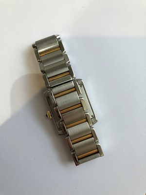 Lot 189 - A steel and gold Cartier Tank Francaise wristwatch