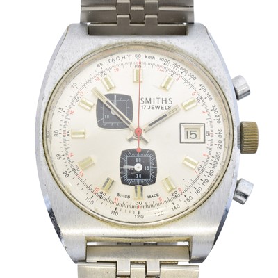 Lot 217 - A 1970s stainless steel Smiths chronograph wristwatch