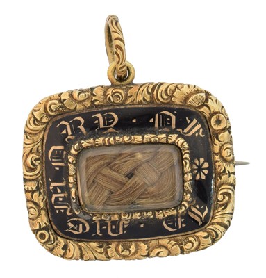 Lot 24 - An early Victorian mourning brooch