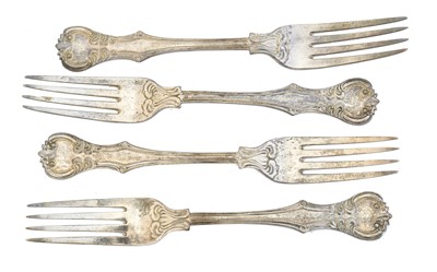 Lot 88 - Four Victorian silver dinner forks