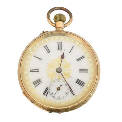 Lot 120 - A 14ct gold fob watch
